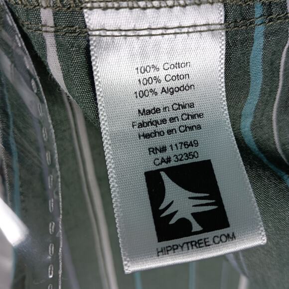 HippyTree Shirt Men Large Gray Striped Short Sleeve Surf Outdoors - Picture 9 of 9